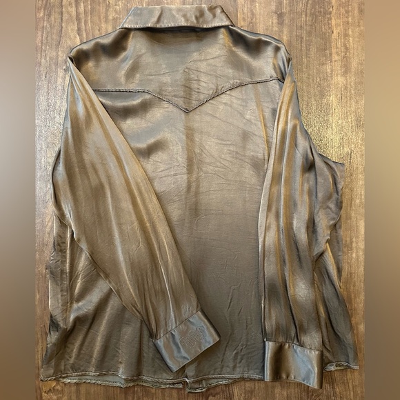 King Ranch Women’s Western Satin Button Down Shirt XXL - Picture 6 of 8